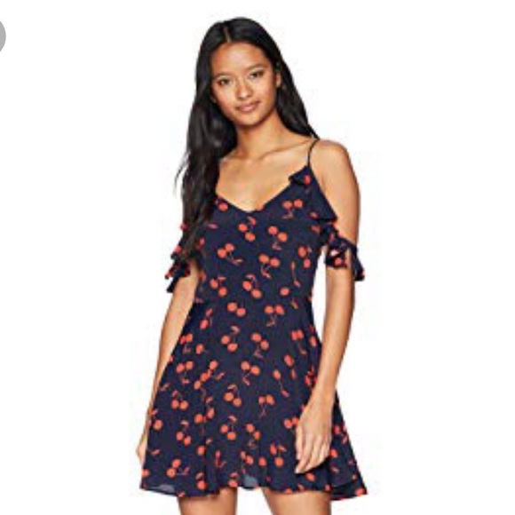 Lulu’s - Navy & Red Cherry Dress- NWT! - Picture 1 of 7